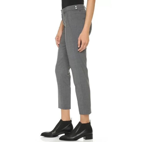 Vince Pintucked Seam Side-Tab Crop Pants  Size 6  Eggplant Stretch Wool Blend - Picture 11 of 13